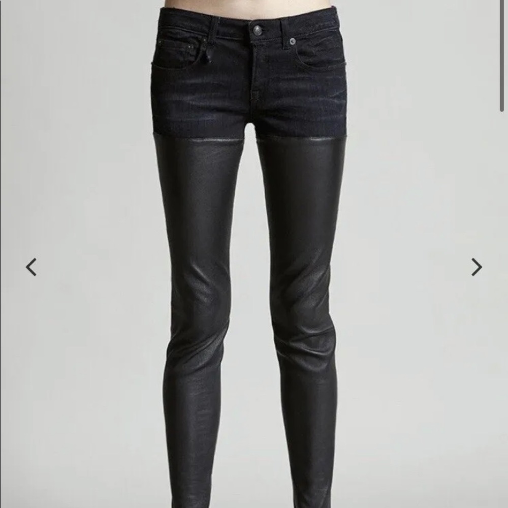 R13 Black Leather Chaps JEANS SIZE 24 $845. - Picture 2 of 12